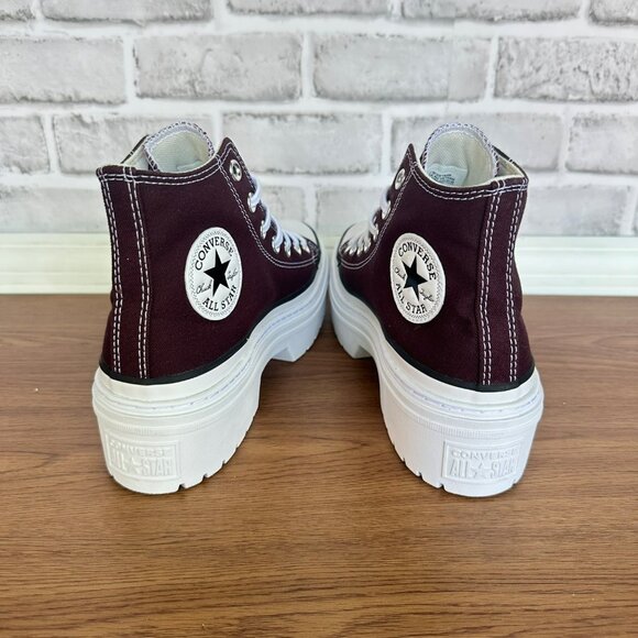 ❤️Converse Chuck Taylor Lugged Heel Platform Hi 7.5 Women Shoes Burgundy A09401C - Picture 14 of 14